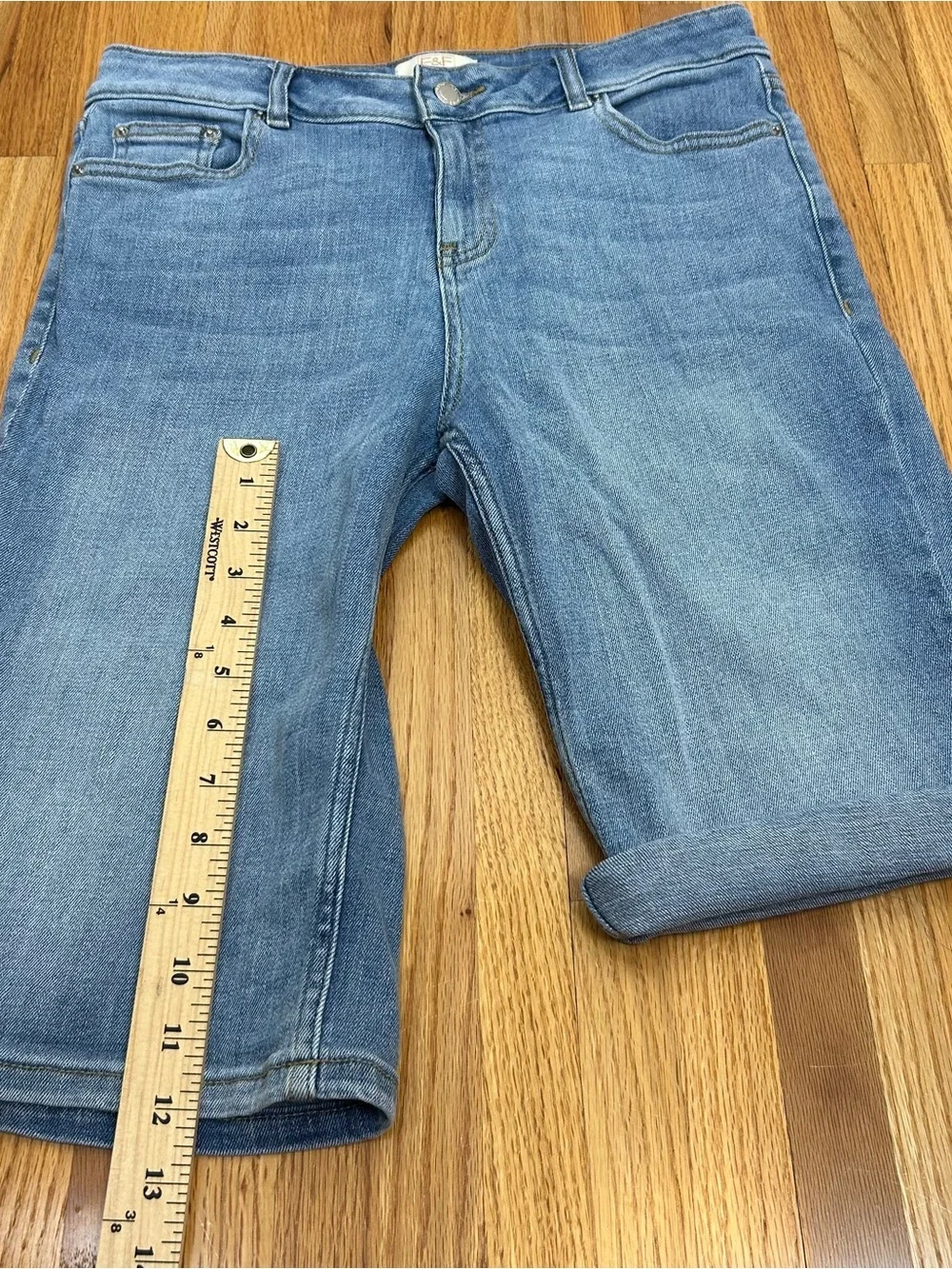 F&F Blue Denim Bermuda Jean Shorts